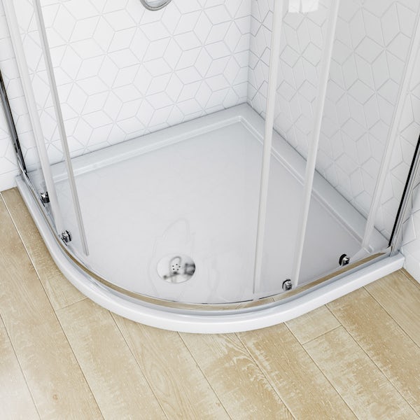 Clarity 4mm quadrant shower enclosure with lighweight tray