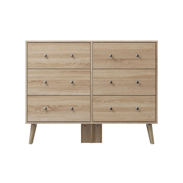 Helsinki Oak 6 drawer chest
