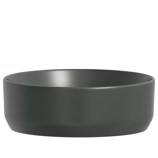 Mode Orion charcoal grey coloured countertop basin 355mm