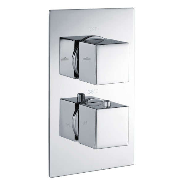 Kirke Connect twin thermostatic shower valve with diverter