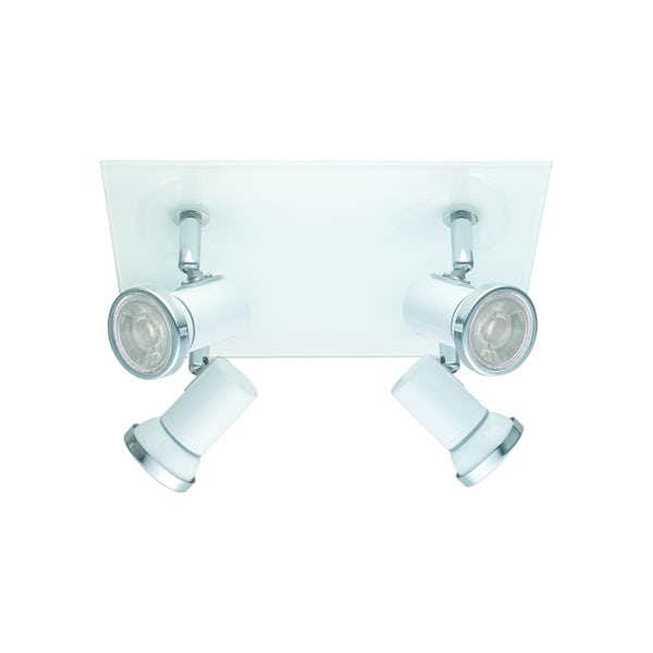 Eglo Tamara IP44 1 light bathroom ceiling light in white and chrome