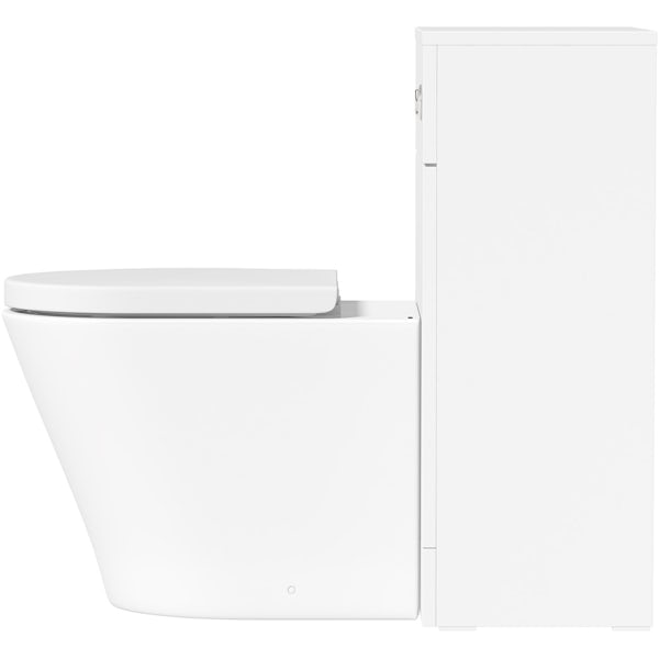 Orchard Elsdon white slimline back to wall unit and contemporary toilet with soft close seat