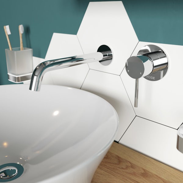 Mode Spencer round wall mounted basin mixer tap