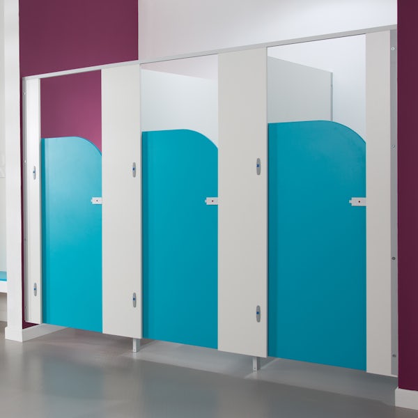 Pendle blueberry junior toilet cubicle door pack with white pilasters