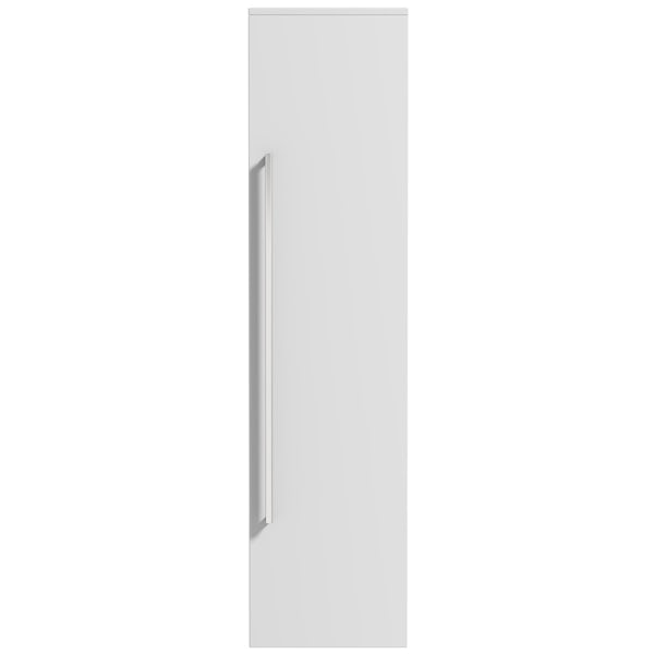 Orchard Derwent white tall wall hung cabinet 1400 x 350mm
