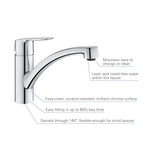 Grohe Start single lever low spout kitchen mixer tap