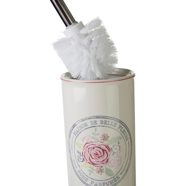 Accents Belle stoneware cream traditional toilet brush and holder