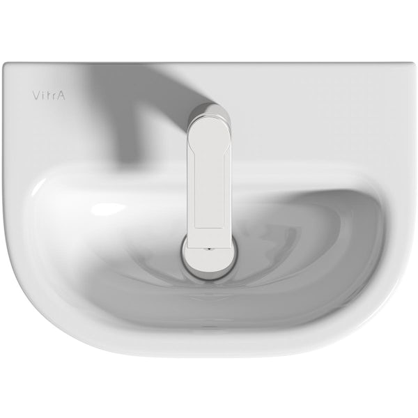 VitrA Ava 1 tap hole wall hung compact washbasin 450mm