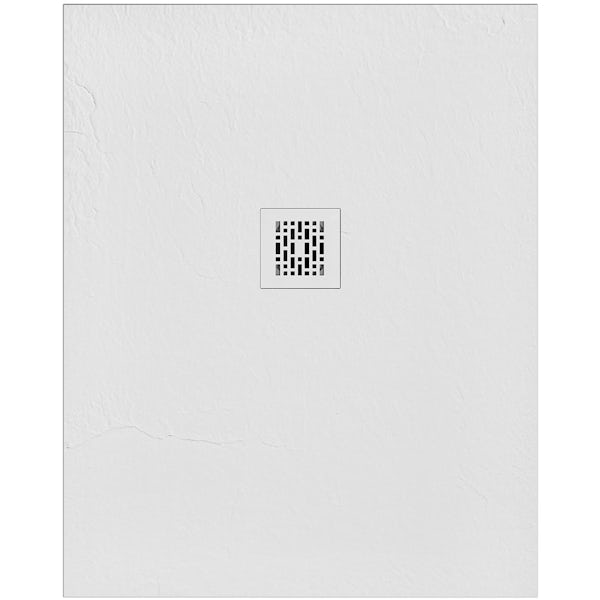 Mode 6mm black framed shower door bundle with white slate effect shower tray 1200 x 800