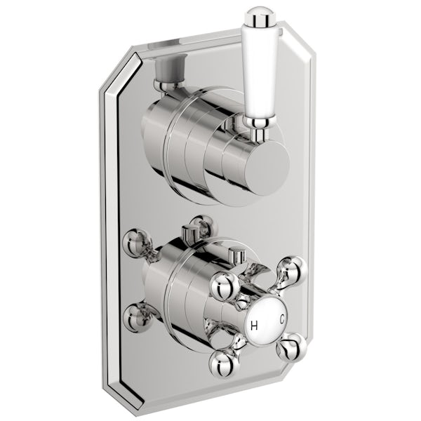The Bath Co. Camberley twin thermostatic  shower valve with diverter