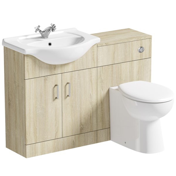 Orchard Eden oak 1140 combination with Clarity back to wall toilet