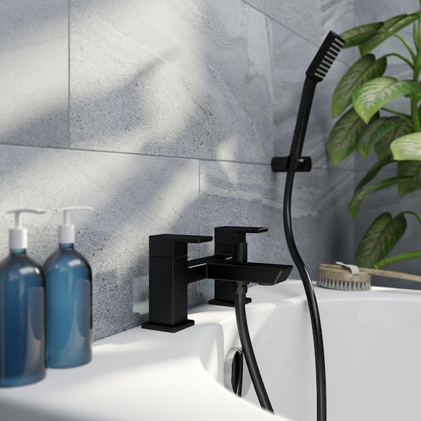 Bristan Cobalt black bath shower mixer tap