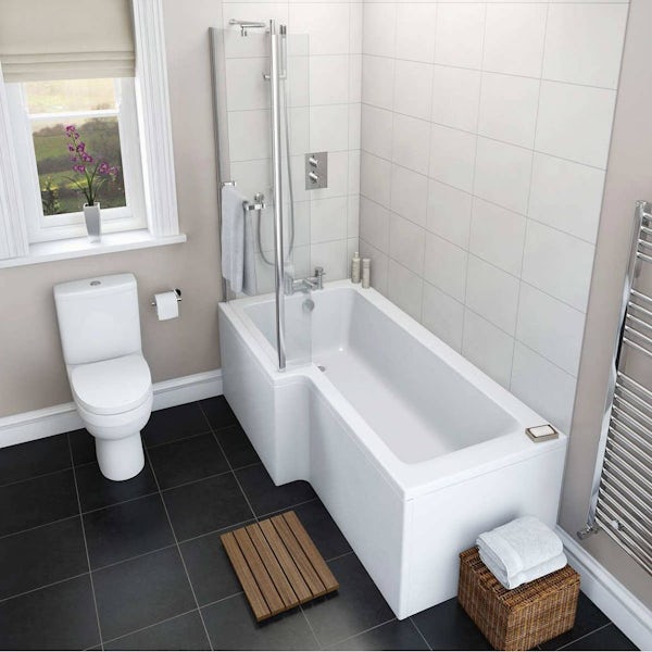 Energy Bathroom Suite with Boston 1700 x 850 Shower Bath LH