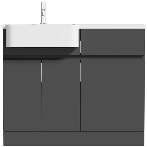 Mode Roche grey floorstanding vanity and semi-recessed basin 1000mm new