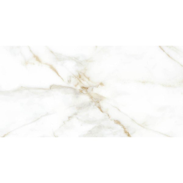 Calcolo Gold Marble gloss ceramic wall tile 300 x 600mm