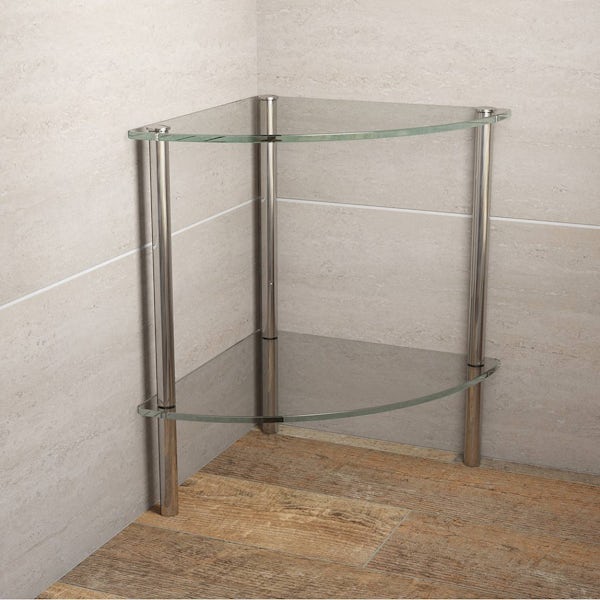Options Freestanding Quadrant 2 Glass Shelf Unit