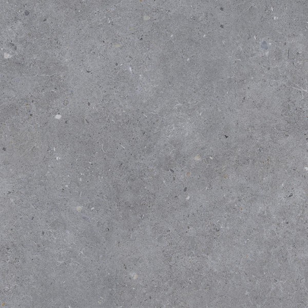Calcolo Limestone light grey matt porcelain wall and floor tile 600 x 600mm