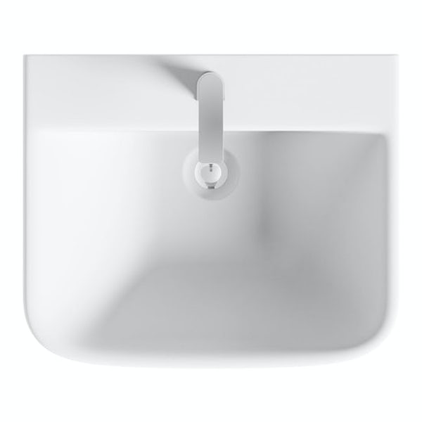 Orchard Derwent square 1 tap hole full pedestal basin 550mm with tap