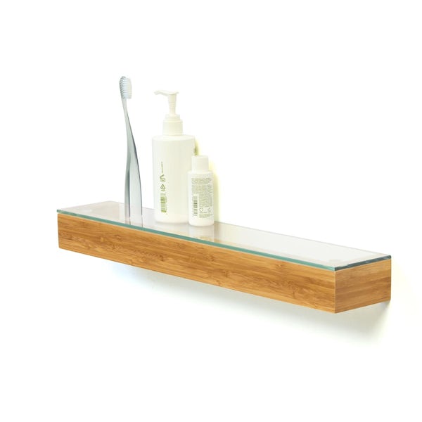 Accents Bamboo slimline glass shelf 50 x 550mm