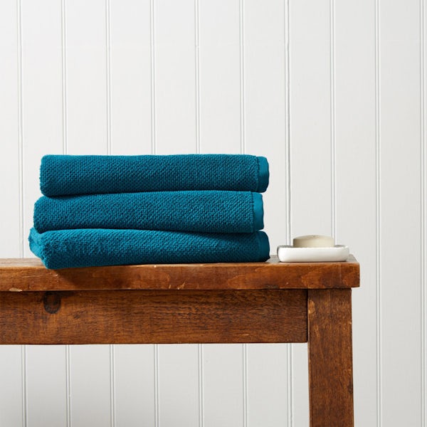 Christy Brixton peacock bath towel