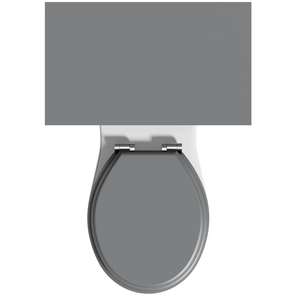 The Bath Co. Camberley satin grey cloakroom furniture suite