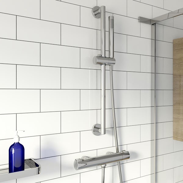 Mode Cool exposed thermostatic shower with riser kit set