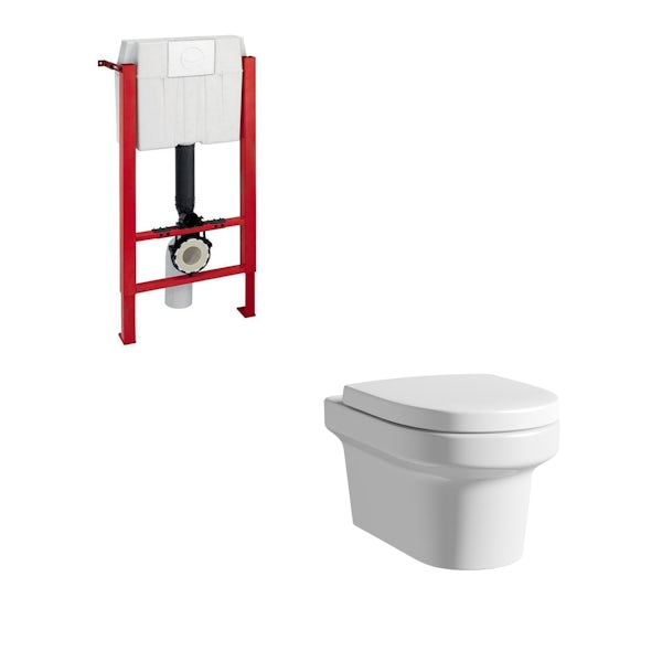 Mode Burton wall hung toilet with soft close seat and mounting frame
