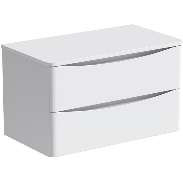 Mode Adler white 800mm wall hung vanity unit and countertop