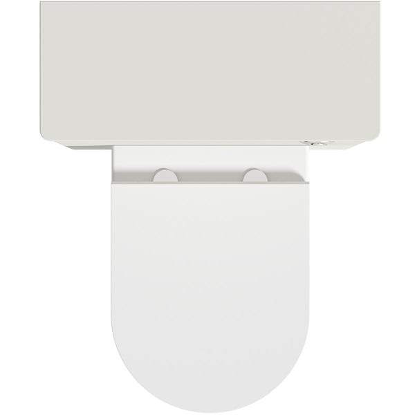 The Bath Co. Aylesford linen white back to wall unit and rimless toilet with soft close seat