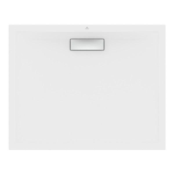Ideal Standard Ultraflat 1000 x 800mm rectangular shower tray in silk white with waste