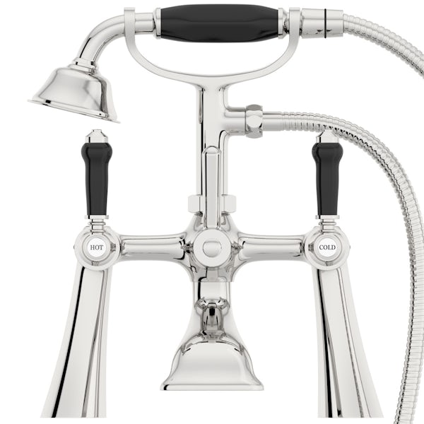 The Bath Co. Winchester bath shower mixer tap with black lever handle