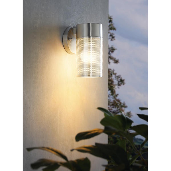 Eglo Fantecolo outdoor wall light IP44 in silver
