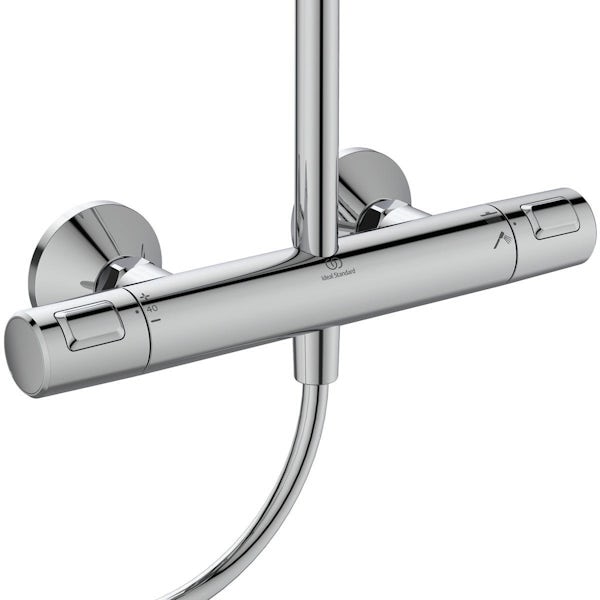 Ideal Standard Ceratherm T25 exposed shower mixer, handset and overhead shower pack