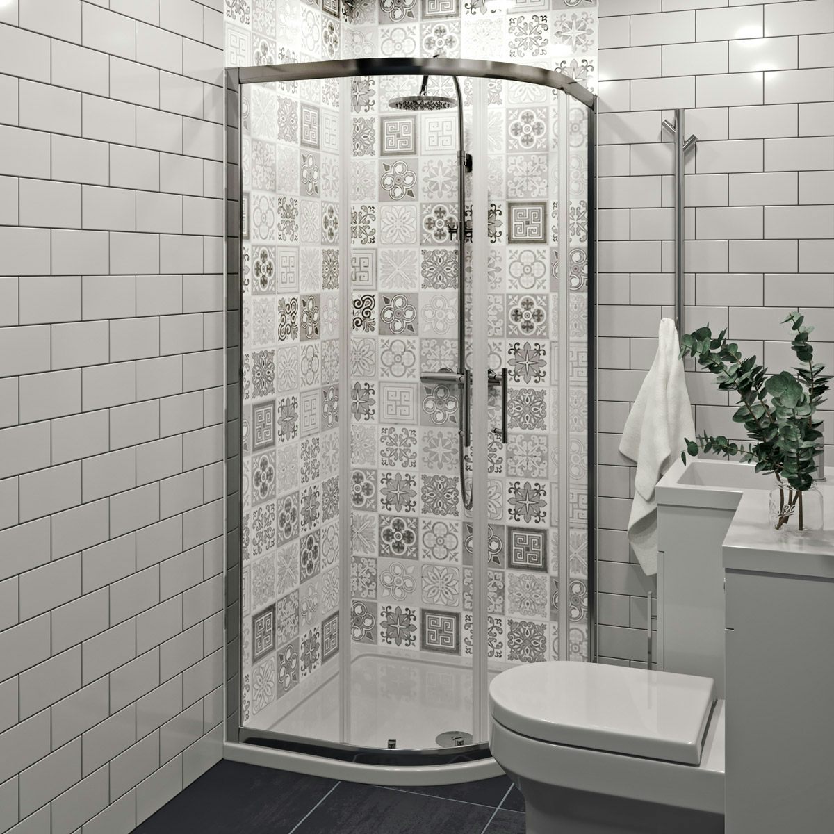 Showerwall Custom Vict Grey acrylic wall panel