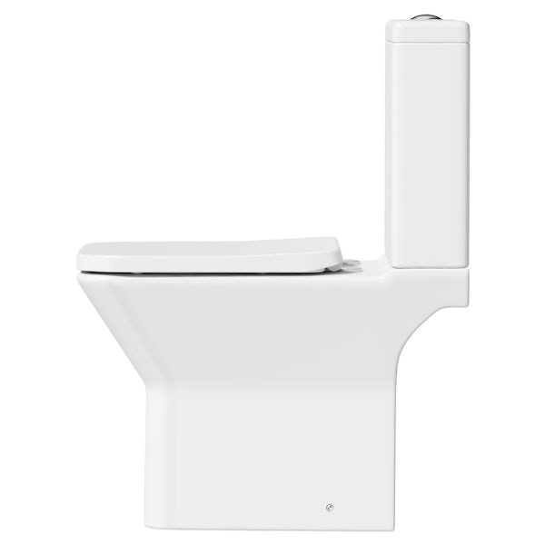 Orchard Derwent square rimless open back close coupled toilet with soft close seat