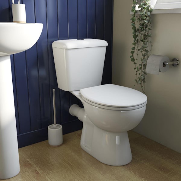 Clarity II close coupled toilet suite with full pedestal basin 530mm