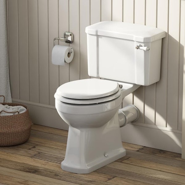 The Bath Co. Camberley toilet and Burghley vanity unit white
