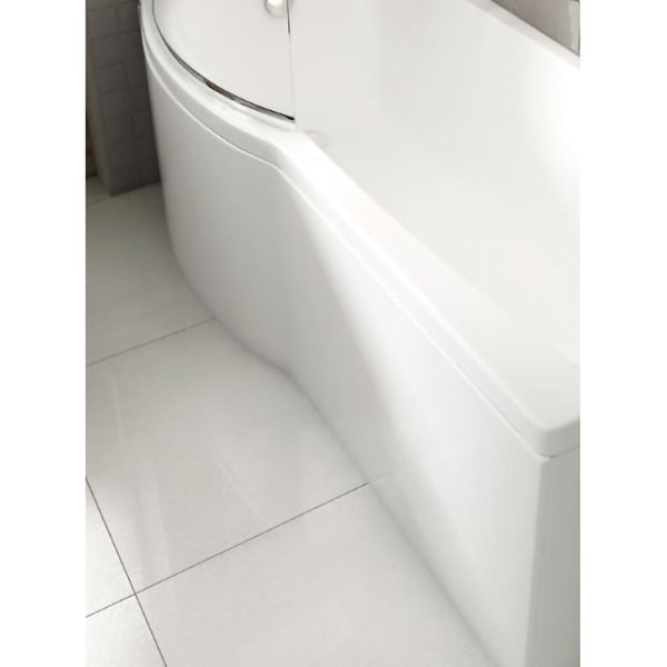 Carronite Delta acrylic P shaped shower bath front panel
