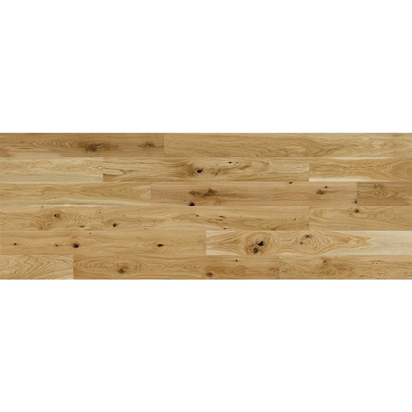 Basix Oak engineered matt UV lacquered bevelled click wood flooring