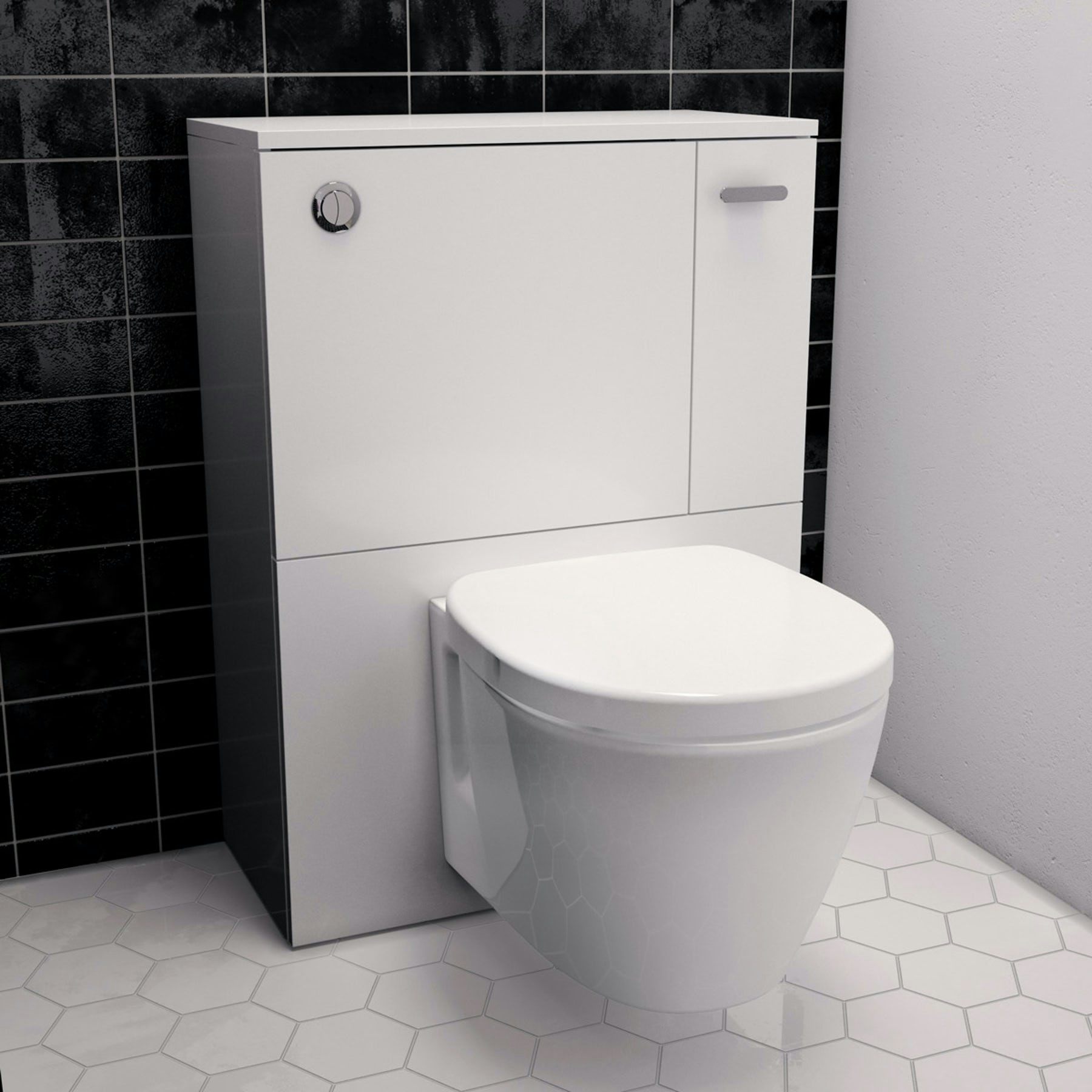 Ideal Standard Concept Space white unit with wall hung toilet and soft