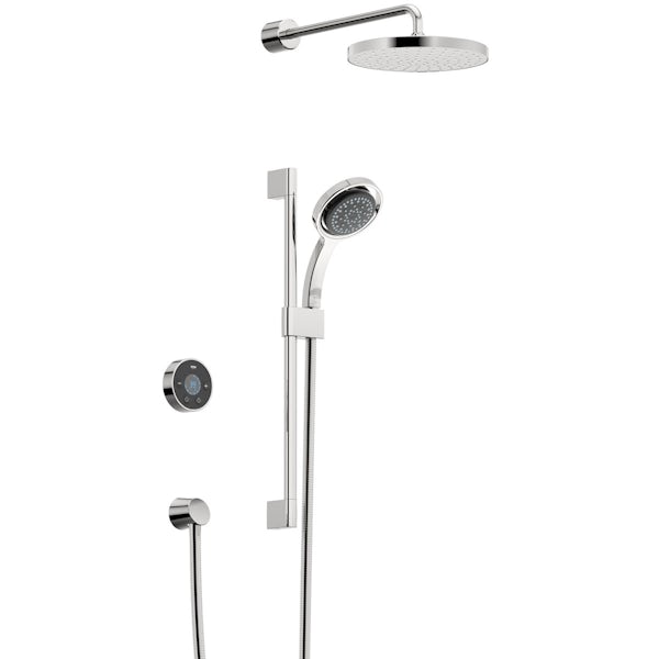 Mira and Mode walk in enclosure and tray bundle with Mira Platinum digital shower