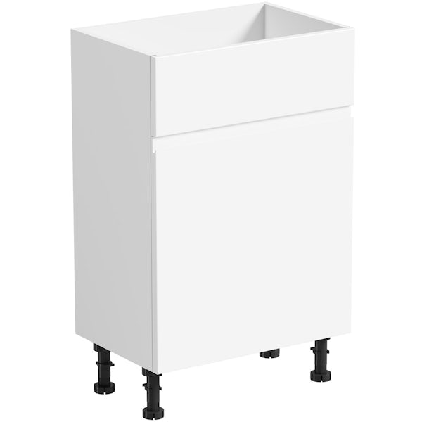 Orchard Wharfe white straight large storage fitted furniture pack with black worktop