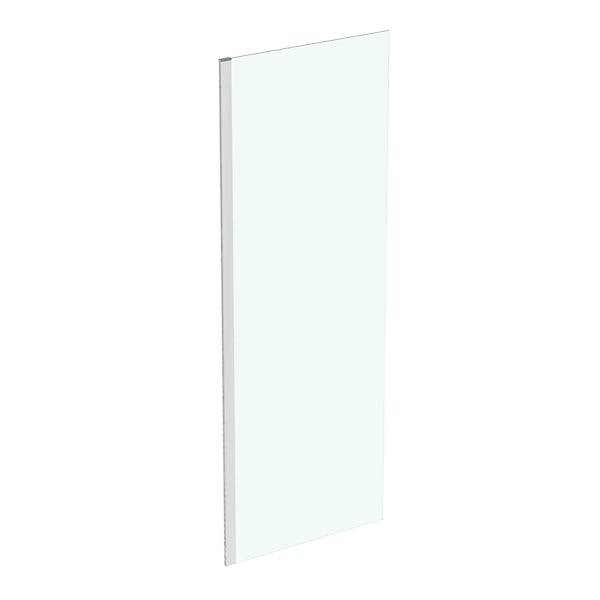 Ideal Standard i.life 800mm wet room panel with Idealclean glass and 1000mm bracing bracket in bright silver