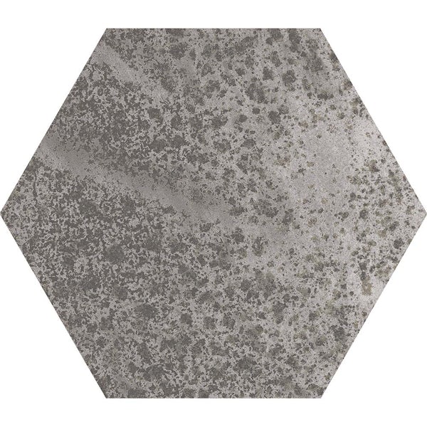 Calcolo charcoal hexagon wall and floor tile 175 x 202mm