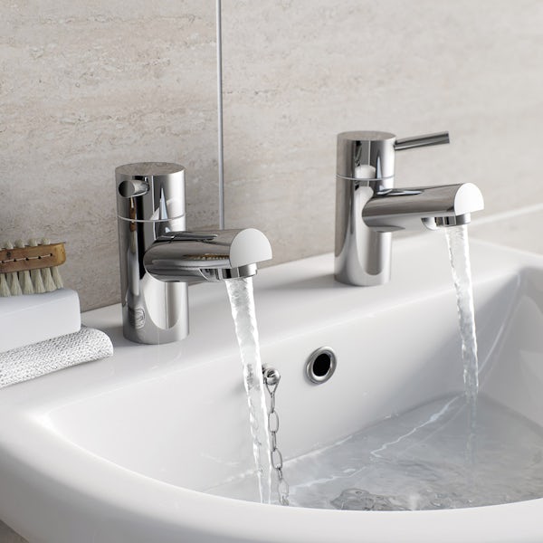 Orchard Eden basin pillar taps with slotted waste