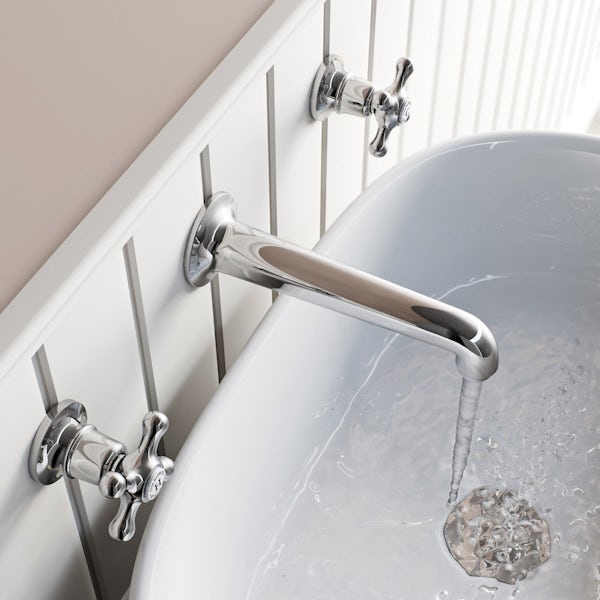 The Bath Co. Camberley wall mounted basin mixer tap offer pack