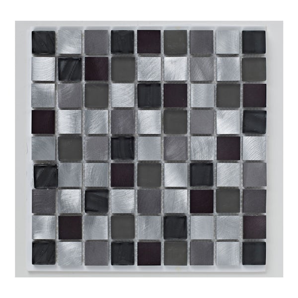 British Ceramic Tile Mosaic metallic black gloss tile 305mm x 305mm - 1 sheet