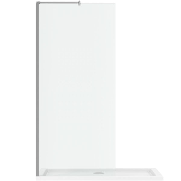 Orchard 6mm walk in glass panel with stone shower tray