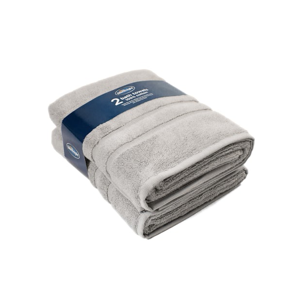 Silentnight Set of 2 Grey Bath Towel