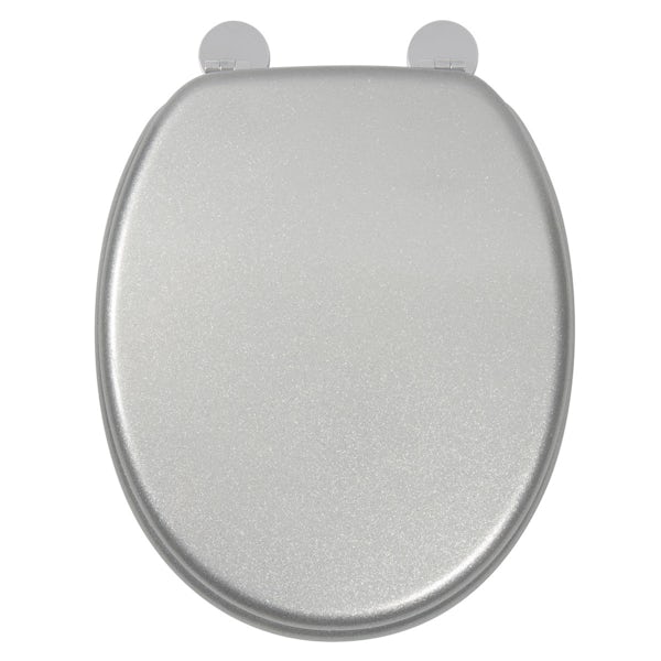 Croydex Silver quartz  flexi fix toilet seat